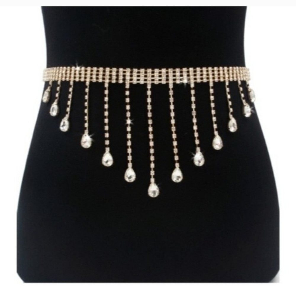 💗Silver Rhinestone Chain Belt! - Picture 3 of 5